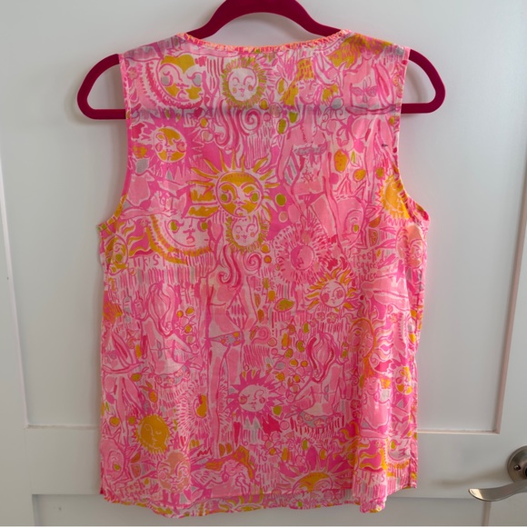 Lauren sleeveless cotton top in Pink Pout More Tiki in the Keys- Medium - Picture 3 of 6